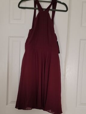 Lulu's Burgundy Halter Midi Dress NWT